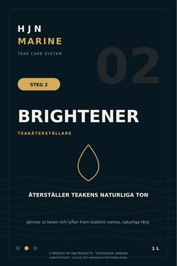 Etikett för HJN Teak Care Brightener – Teakåterställare